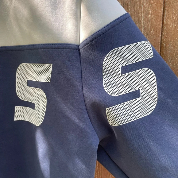 GUESS Men’s Colorblock Blue White Long Sleeve Sweatshirt Size Small - Picture 12 of 13